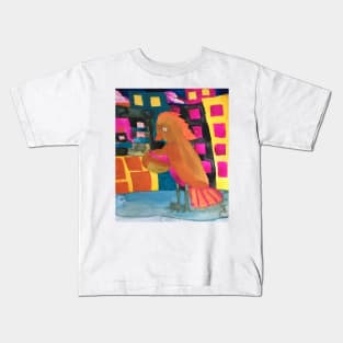 B Is For Bird Bookish Gouache Illustration Kids T-Shirt